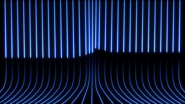 Dark Neon Flowing Lines blue pink Red Black Abstract Animation.4k video
