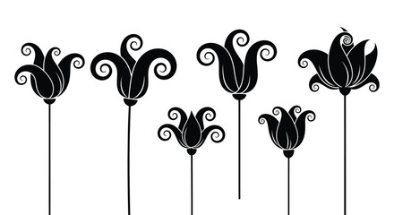 Black fleur de lis decorative elements © MohammadMasud