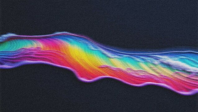 Vibrant rainbow color flow, abstract spectrum wave, dynamic fluid art, colorful light streaks, modern digital background 4K grainy texture Background