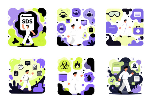 Energetic Safety Professional Presenting Hazard Awareness: Abstract Chemical MSDS Knowledge, Guide, and Protection Strategy.