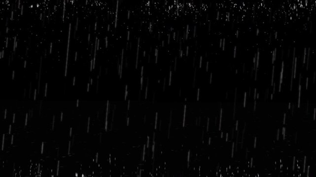 rain frame background video effect on black backdrop