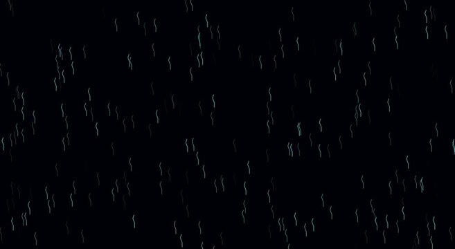 Abstract neon zigzag particles flowing on dark animation background motion