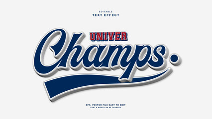 Vintage College Sports Editable Text Effect Typography Template © Hiemstra