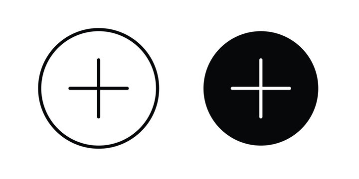 Add icon simple vector set