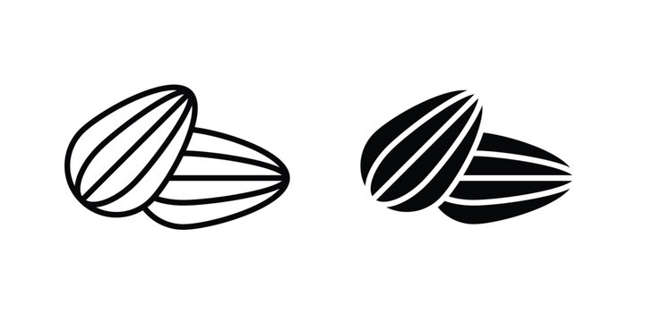 Almond icon simple vector set