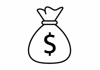 Money Bag Icon Representing Financial Wealth and Savings. © Nuri