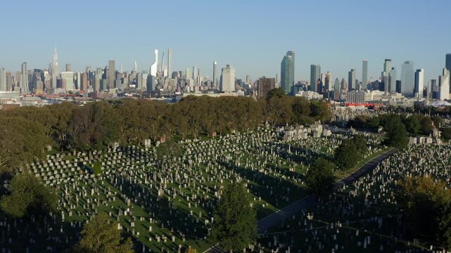 Calvary Cemetery Queens Maspeth New York Drone Aerial View