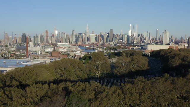 Calvary Cemetery Queens Maspeth New York Drone Aerial View