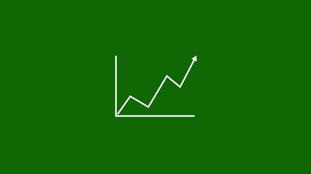 business graph chart icon animation. Stock market graph, arrow Rising bar graph.