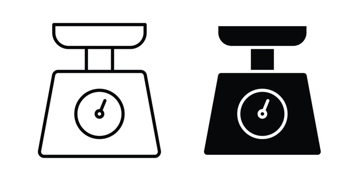 Kitchen scales icon simple vector set