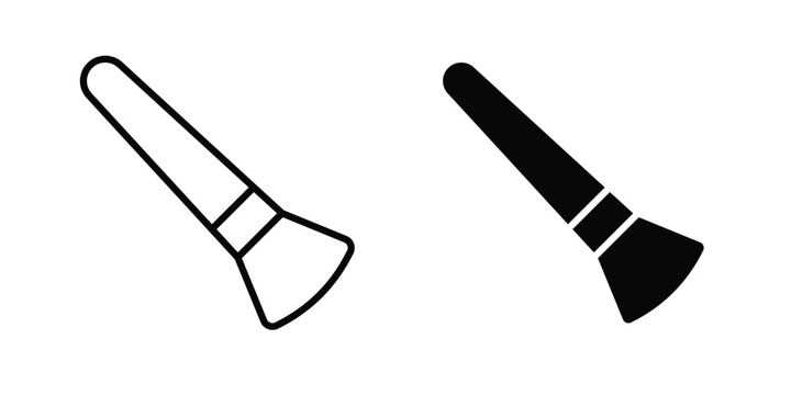 Makeup brush icon simple vector set