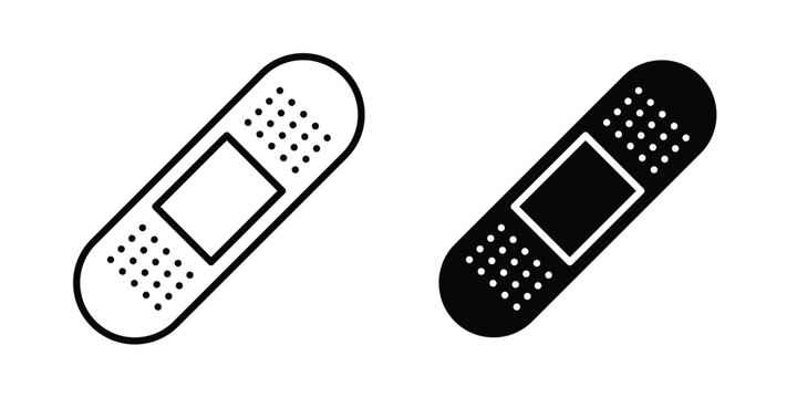 Medical patch icon simple vector set
