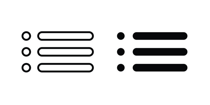 Menu icon simple vector set