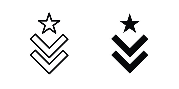 Military rank badge icon simple vector set