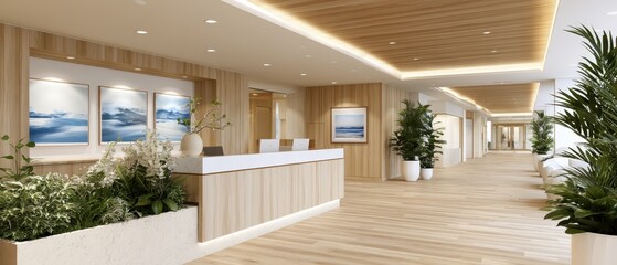 Fototapeta premium Luxury modern living room interior with fireplace and wooden ceiling, elegant residential architecture design.