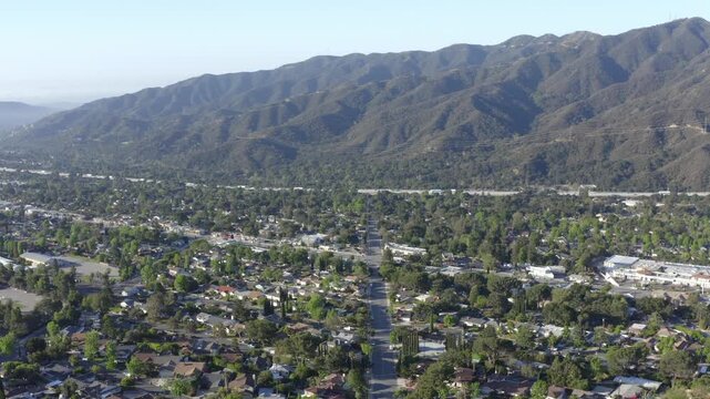Crescenta Highlands Suburban Neighbourhood Glendale California Drone Aerial View
