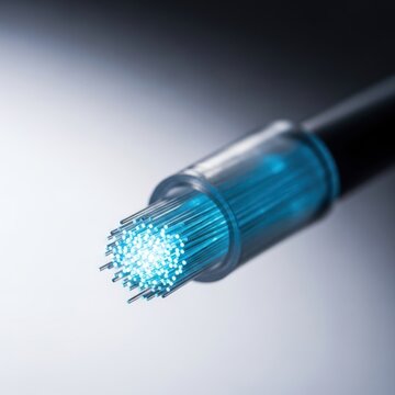 Thin glass fibers transmitting light for communication