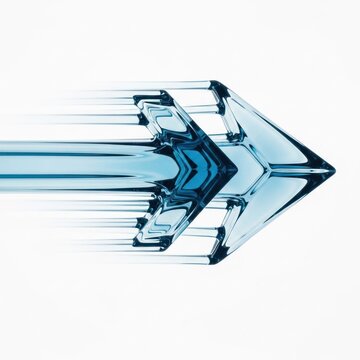 Transparent arrow, forward motion, abstract