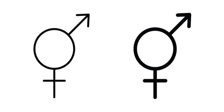 Unisex icon simple vector set