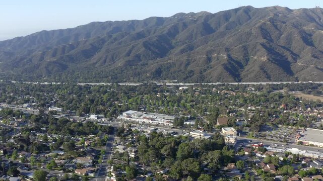 Crescenta Highlands Suburban Neighbourhood Glendale California Drone Aerial View