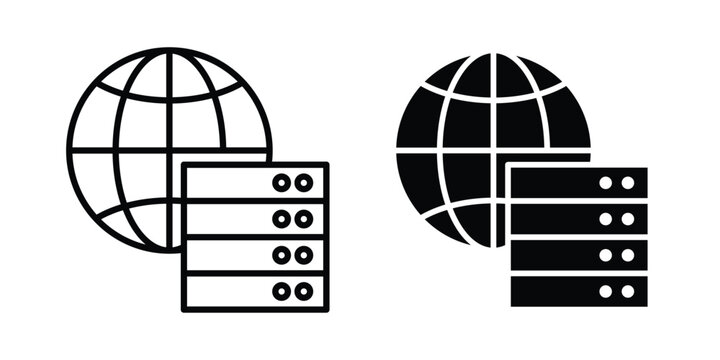 Web server icon simple vector set