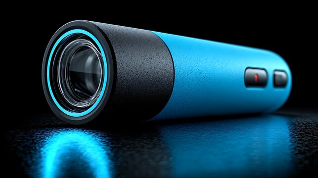 Sleek metered dose inhaler device angled in dramatic lighting images