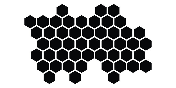 simple black honeycomb pattern art for banner poster background.