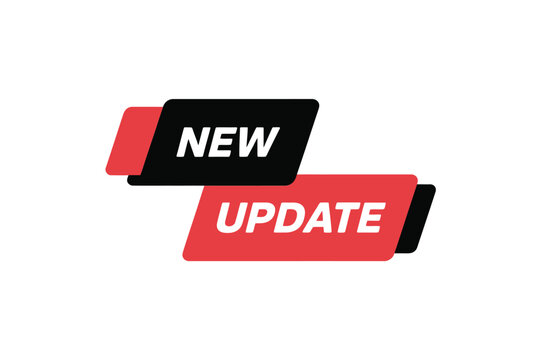 New update banner modern vector graphic with red and black