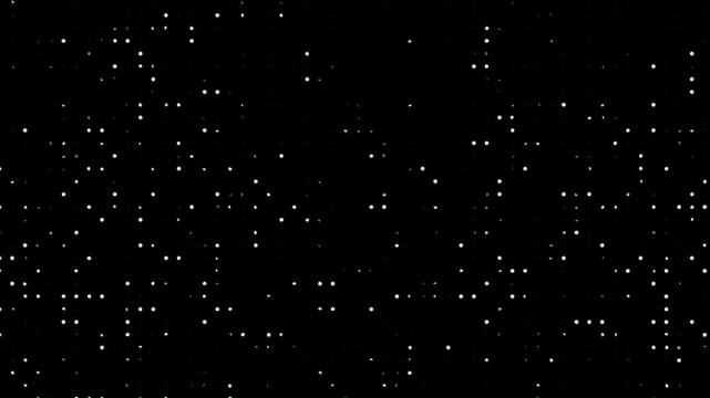 Animated abstract technology dark background random dots and grid 4K.Animated abstract technology random dots and grid 4K on black background. Abstract background digital dot loop black and white.