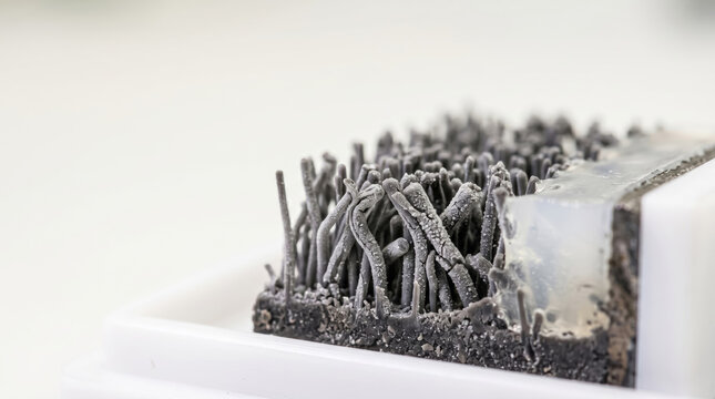 Macro Photography of Synthetic Bristled Material with Translucent Silicone Gel
