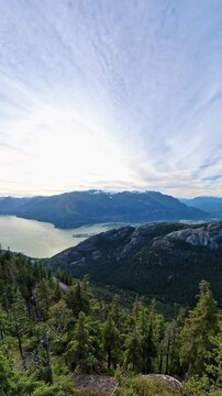 Howe Sound from Sea to Sky Gondola, Squamish, BC Canada travel and tourism