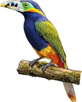 Pteroglossus frantzii illustration art