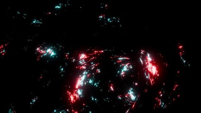 Dark glowing sci-fi red and blue tunnel animation background 4k vj loop wallpaper 