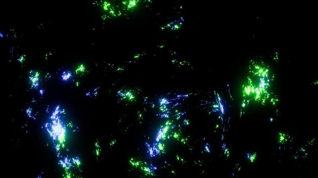 Dark glowing sci-fi green and blue tunnel animation background 4k vj loop wallpaper 