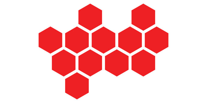 simple red honeycomb design art for banner poster background.