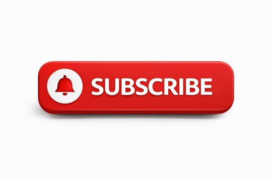 Red subscribe button with bell icon for notifications