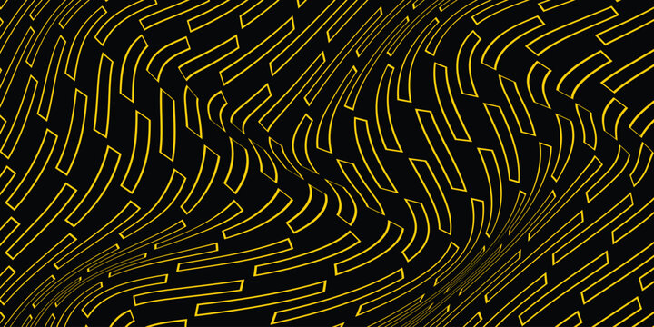 simple yellow outline irregular line wave pattern art for banner poster background.