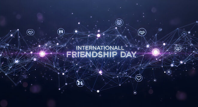 International friendship day celebration with network connections