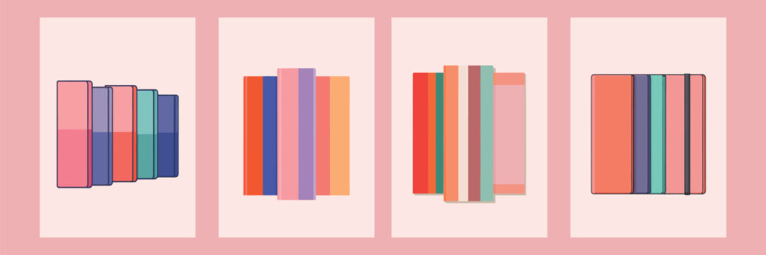 Colorful bar charts on pink background