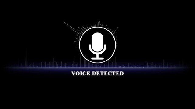 Voice detected digital audio waveform interface with microphone for ai voice recognition and sound analysis