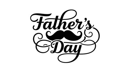 Father's Day Father's Day, mustache, typography, black, vector, festive, holiday, greeting Vector © MstShopna