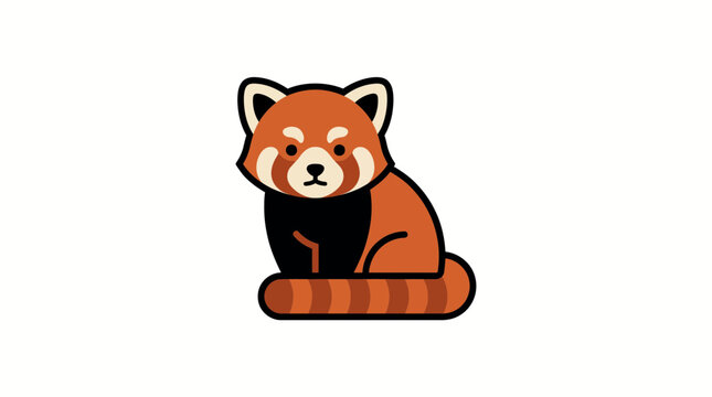 Cute Red Panda Cartoon Character.
