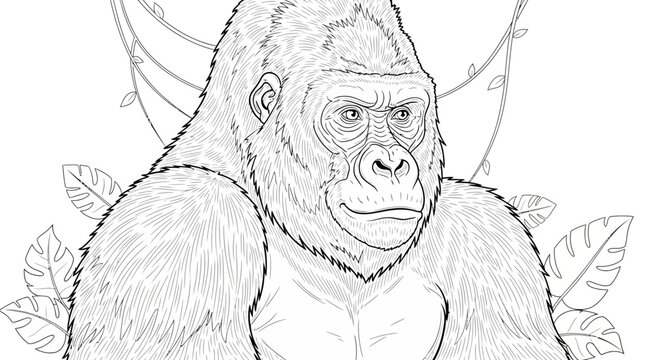 Large Western Lowland Gorilla Portrait.