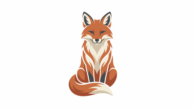 Stylized Fox Sitting Illustration.