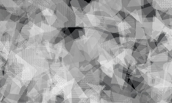 Abstract geometric pattern with overlapping gray and white polygons
