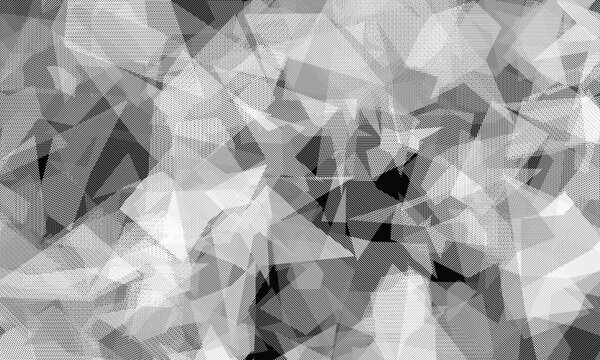 Abstract geometric pattern with gray and black triangular shapes