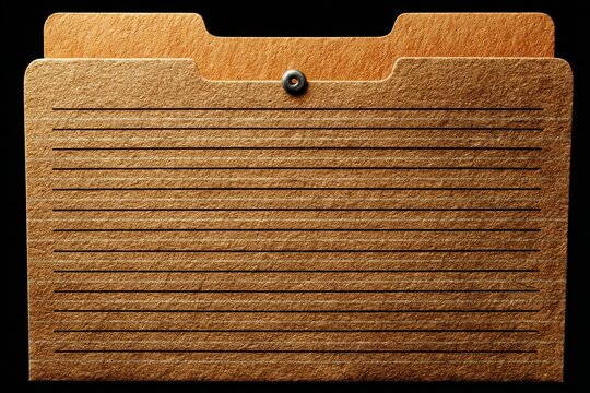 Vintage file folder with lined paper and metal clasp