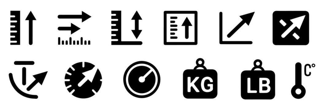 measurement ruler icon set vector illustration