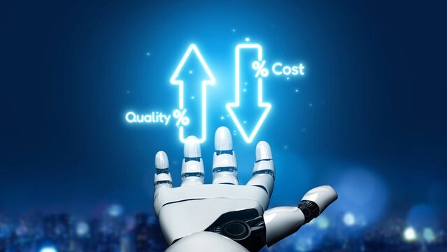 Business concept showing cost reduction and quality increase using Lean, Six Sigma, and Total Quality Management (TQM) to enhance efficiency, value, and customer satisfaction. Muxer