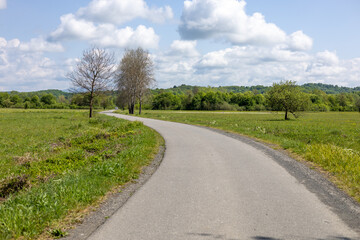 Fototapeta premium A long drive through the countryside